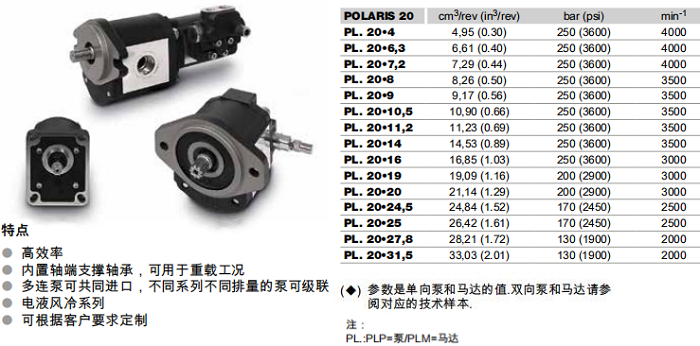 凱斯帕PL20系列齒輪泵參數
