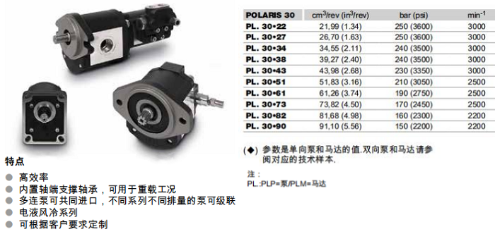 凱斯帕PL30系列齒輪泵參數
